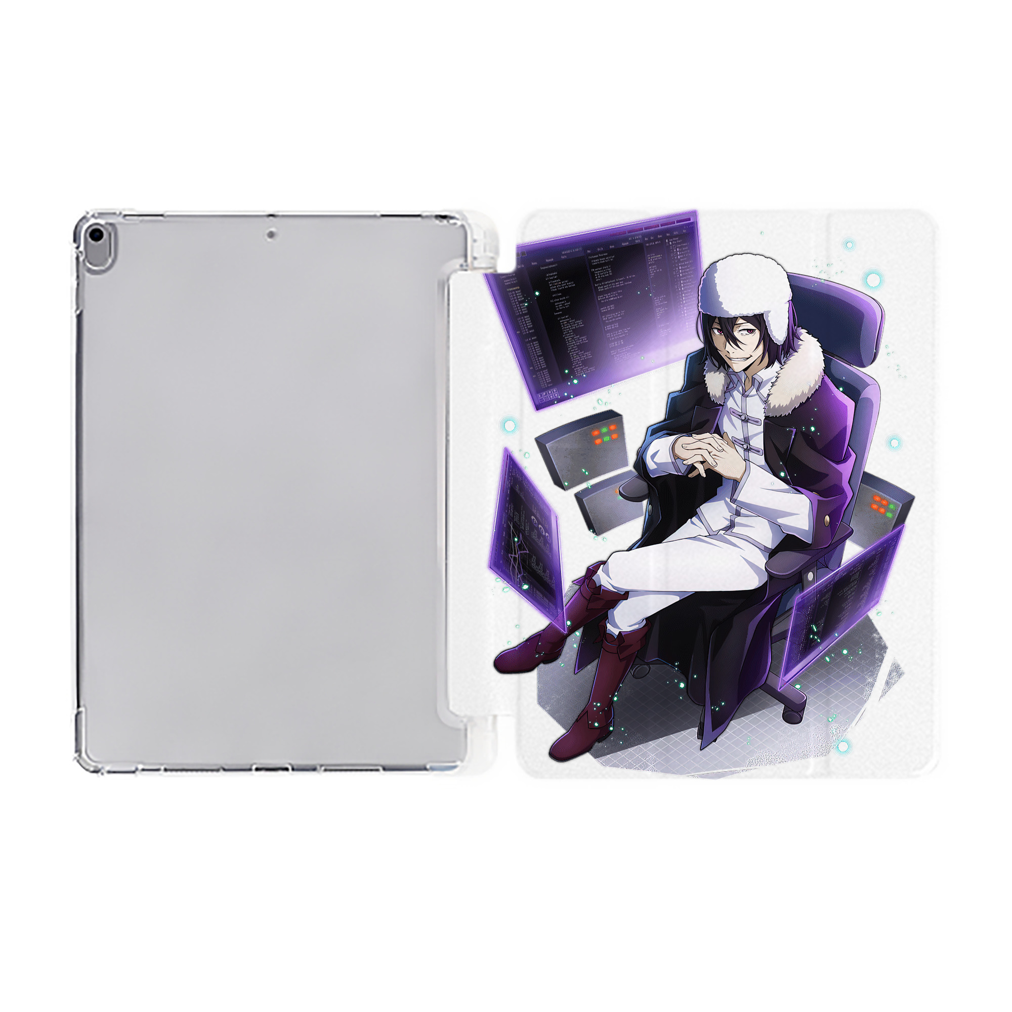 （画像用） 文豪ストレイドッグス Bungo Stray Dogs IPad ケース ペン収納付き 三つ折りスタンド PUレザー×シリコン 対応機種9.5/10.5/10.9インチ